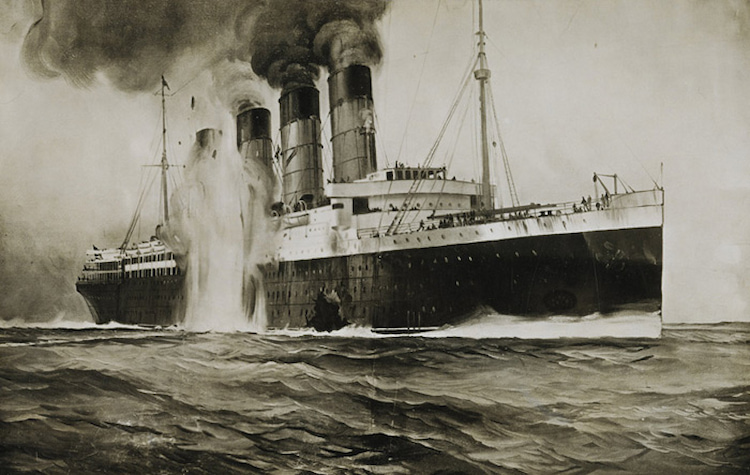 lusitania torpedo u boat drawing
